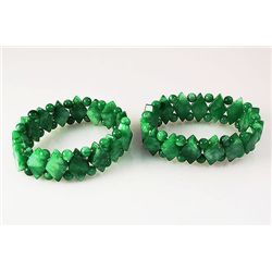 Natural Jade 381.30ctw Stretch Bracelet Lot of 2