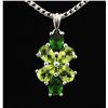 Image 1 : 2.72CTW Chorme Diopside&Peridot Silver Pendant 1.76g