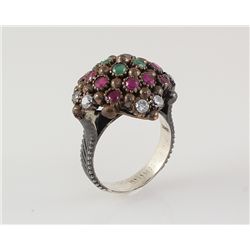 Vintage Design Gemstone Ring 9.40g Silver Turkish Jewel