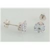 Image 1 : Sterling Silver Earring Prong Set Fire Diamond Crystal