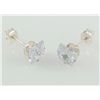 Image 3 : Sterling Silver Earring Prong Set Fire Diamond Crystal