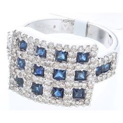 14K White Gold 2.23ctw Sapphire & Diamond Ring