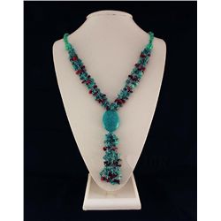 Gushing Sky Blue Turquoise 408.00ctw Beads Necklace