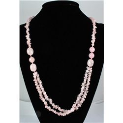 362.68CTW CHUNKY BABY PINK CORALS STATEMENT NECKLACE