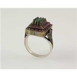 Vintage Design Gemstone Ring 6.62g Silver Turkish Jewel