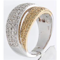 14K 2Tone Gold 1.15ctw White & Yellow Diamond Ring