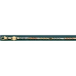 FIGAROPE (ITALY) 2.5mm 16in. 10.7 grs 14kt 3tone Gold