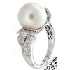 Image 1 : 14K White Gold 11.92ctw Pearl & Diamond Ring