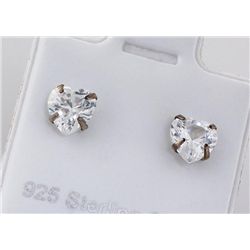 Sterling Silver Earring Prong Set Fire Diamond Crystal