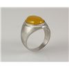 Image 1 : Retro Vintage Yellow Semi Precious Jate Mens Ring