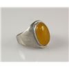 Image 2 : Retro Vintage Yellow Semi Precious Jate Mens Ring