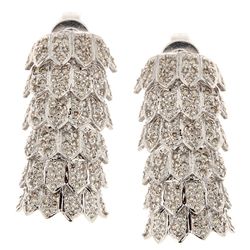 14K White Gold 1.69ctw Diamond Earrings
