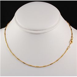 Gold Plated Bar and Beads Chain Necklace