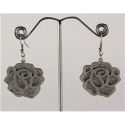 Fashion Glitter Dangle Flower Dangle Hook Earring