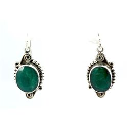 41ctw Classic Design Emerald Hook Earring