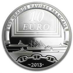 2013 10 Euro Silver Proof Great French Ships - La Gloir