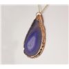 Image 2 : Organic Natural Purple Geode Agate Big Slice Pendant