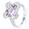Image 1 : 14K White Gold 4.50ctw Pink Amethyst & Diamond Ring