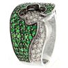 Image 1 : 14K White Gold 1.92ctw Tsavorite & Diamond Ring