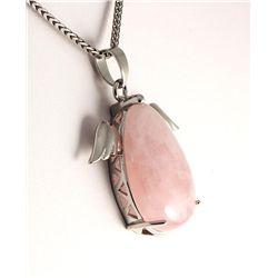 Natural Stone Rose Quartz Pendant