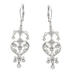 18K White Gold 0.82ctw Diamond Earrings