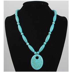 Natural 391.88ctw Turquoise Sterling Silver Necklace