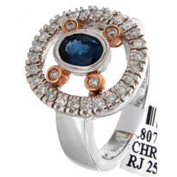 18K 2Tone Gold 1.02ctw Sapphire & Diamond Ring