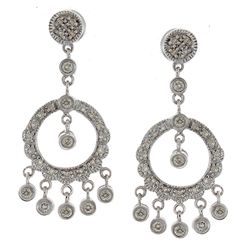 18K White Gold 0.60ctw Diamond Earrings