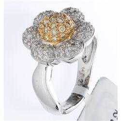14K 2Tone Gold 0.70ctw White & Yellow Diamond Ring