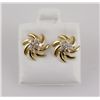Image 2 : Gold Plated Flower Stud Earring with Clear Crystal