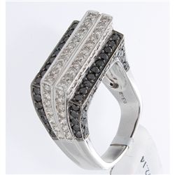 14K White Gold 3.42ctw White & Black Diamond Ring