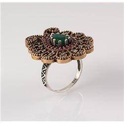 Natural Stone Cocktail Victorian Design Ring