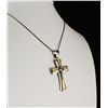 Image 1 : Mens Cross Two Tone Stainless Steel Pendant