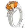 Image 1 : 18K White Gold 3.73ctw Citrine & Diamond Ring