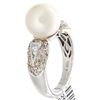 Image 1 : 14K White Gold 7.99ctw Pearl & Diamond Ring