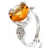 Image 1 : 18K White Gold 4.26ctw Citrine & Diamond Ring