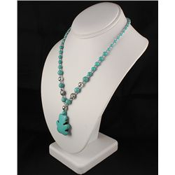 Fashion Jewelry Turquoise Maple Leaf Pendant Necklace