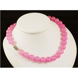 Handknotted Baby Pink Jade Necklace