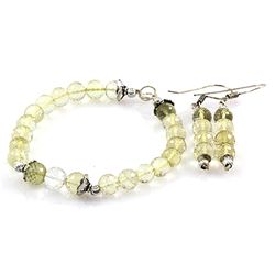 114.5ctw Lemon Topaz Silver Bracelet & Earring