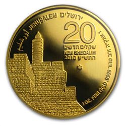 2010 Israel 1 oz Gold Tower of David .9999 MS-69 PCGS