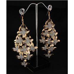 Fashion Gold Plated Flower Chandelier Hook Earring