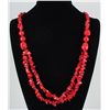 Image 1 : 496.70CTW CHUNKY RED CORALS BEADED FASHION NECKLACE