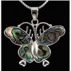 Image 1 : BUTTERFLY 8.16GRAMS MOTHER OF PEARL SILVER PENDANT