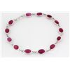 Image 1 : 13.78CT Ruby Gemstone in Silver Bezel Bracelet 2.18g