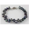 Image 1 : 98.52CTW 9" BLACK FRESHWATER PEARL BRACELET METAL LOCK