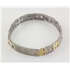 Image 2 : Mens 8.50" Two Tone Plated Stainless Steel ID Bracelet