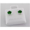 Image 3 : Sterling Silver Earring Prong Set Emerald Green