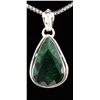 Image 1 : NATURAL EMERALD BERYL 32.23CTW SILVER PENDANT