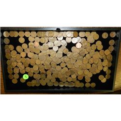 box of U.S. Wheat back pennies, penny various dates and