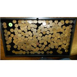 box of U.S. Wheat back pennies, penny various dates and